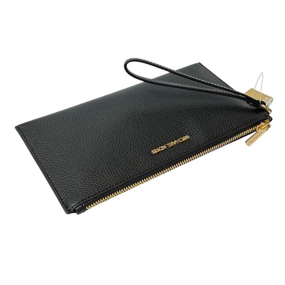 MICHAEL KORS Jet Set Large Leather Clutch Wristlet in Black New w/ Tag MSRP $258 - Picture 3 of 12